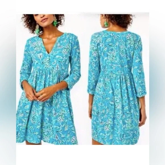 Lilly Pulitzer Loran Swing Dress. Turquoise Oasis. Size XL. - Picture 2 of 11